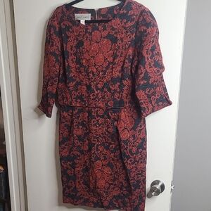 Sara Campbell Black and Red Long Sleeve Dress